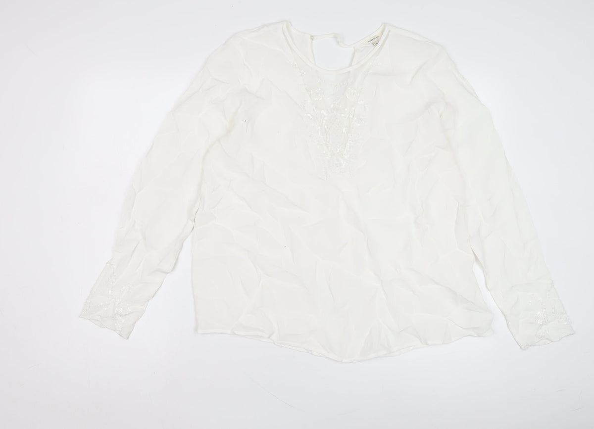 River Island Women's White Blouse Size 16