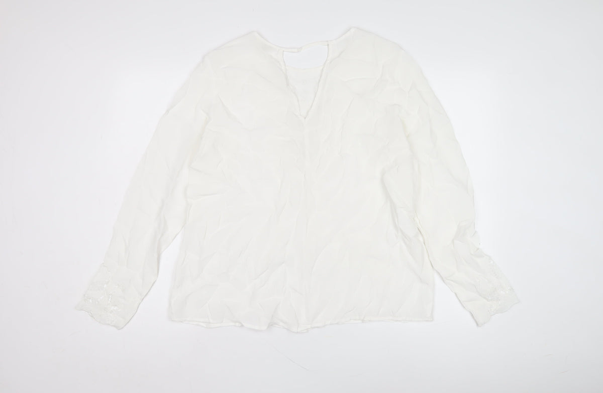 River Island Women's White Blouse Size 16