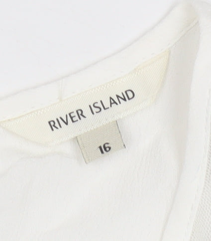 River Island Women's White Blouse Size 16