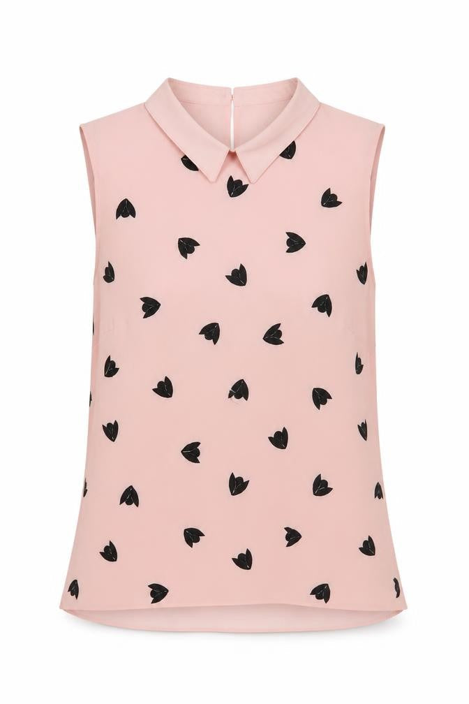 Principles Pink Collared Sleeveless Blouse - Size 10