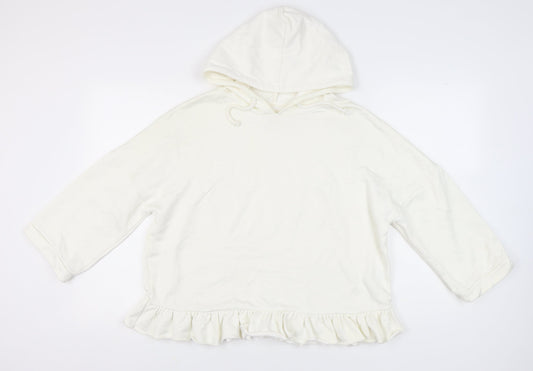 Next Women's Ivory Ruffle Hoodie, Size 10, Casual