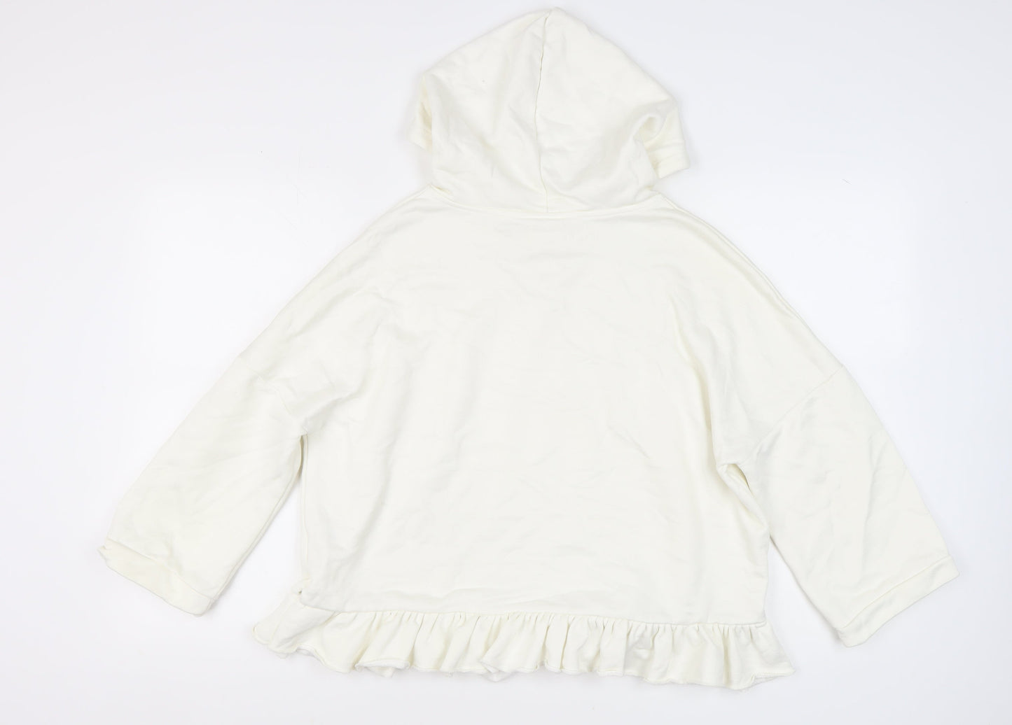 Next Women's Ivory Ruffle Hoodie, Size 10, Casual