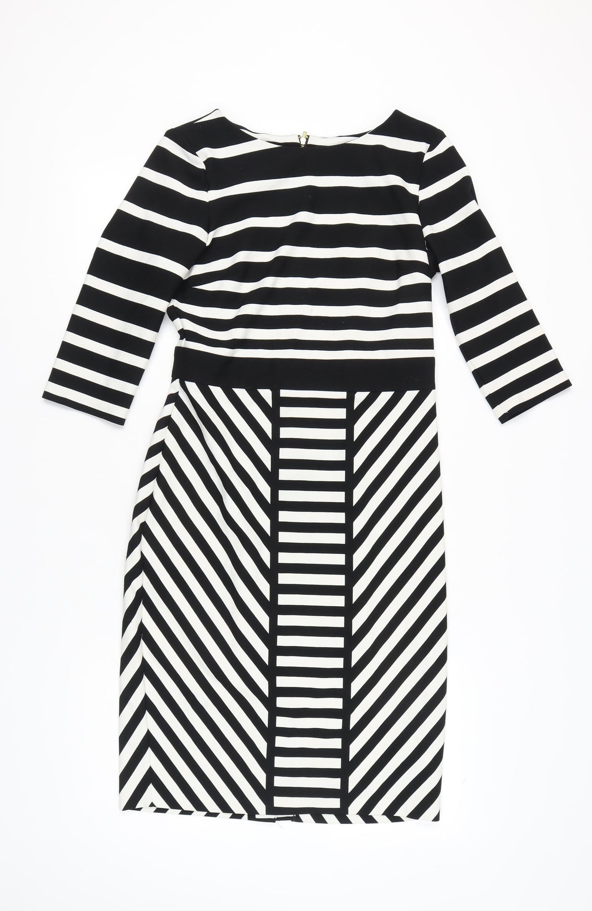 Gabby Skye Women's Black & White Striped Dress, Size 10