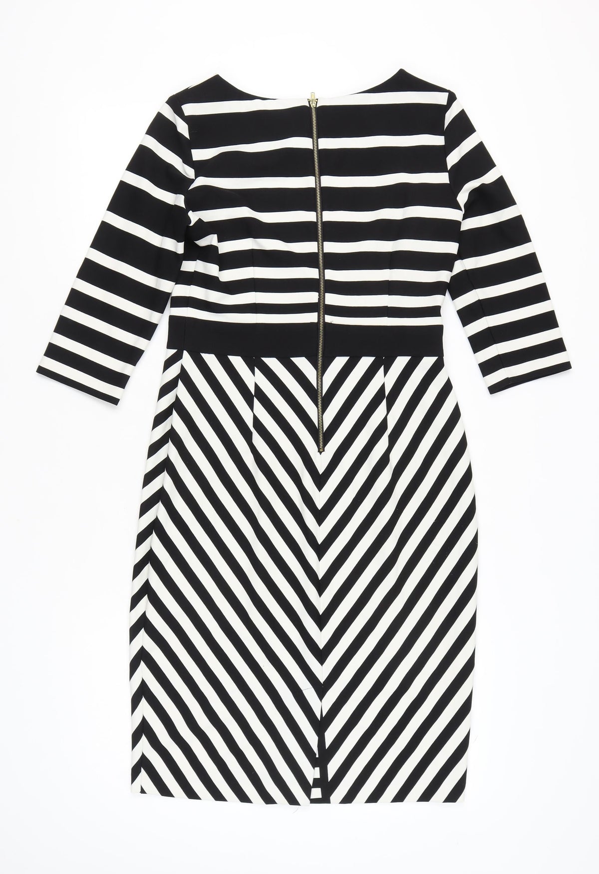 Gabby Skye Women's Black & White Striped Dress, Size 10