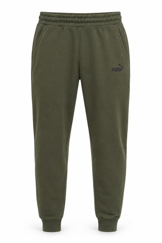 Front view of Puma Men's Green Jogger Trousers, M, for Gym & Casual