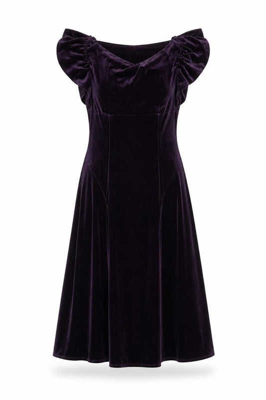 Marks & Spencer Women's Purple Midi Fit & Flare Dress