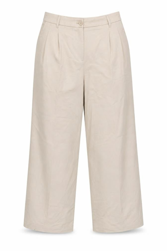 Monki Women's Beige Trousers, Size 12 with Button Closure