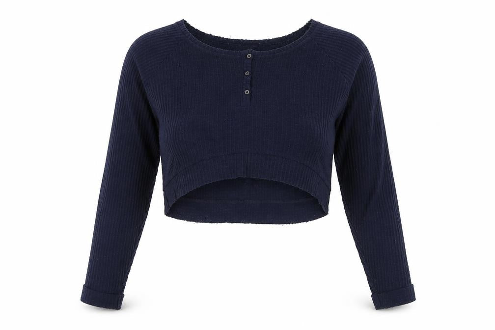 Urban Outfitters Women's Blue Cropped Blouse, Size S