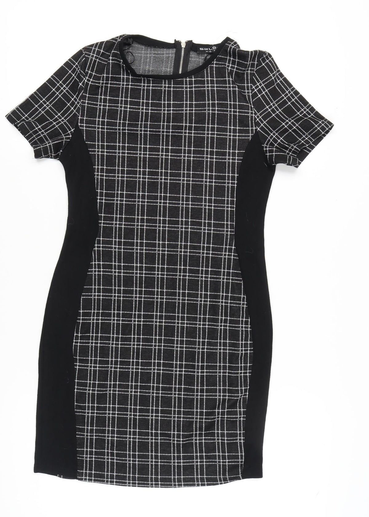 Select Women's Black Check Sheath Dress Size 12