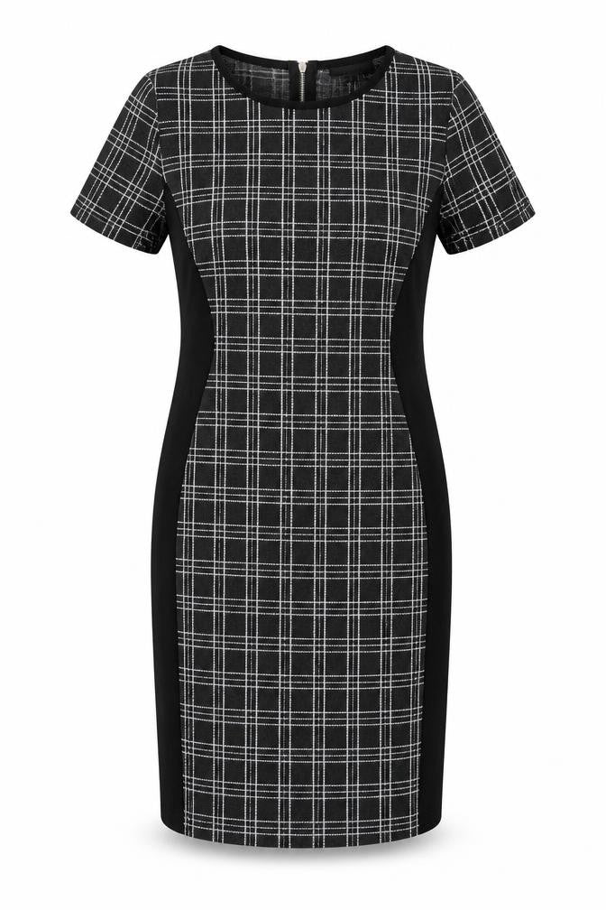 Select Women's Black Check Sheath Dress Size 12