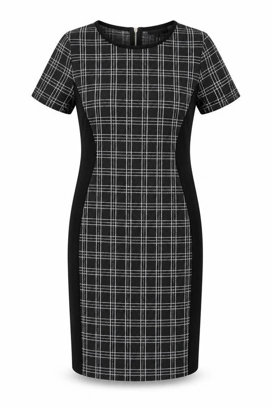 Select Women's Black Check Sheath Dress Size 12