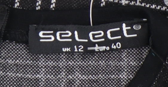 Select Women's Black Check Sheath Dress Size 12