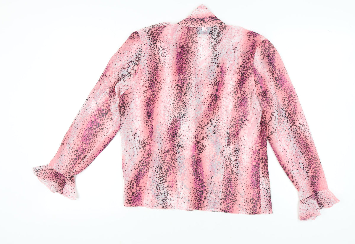 Saloos Women's Pink Animal Print Blouse Size 14