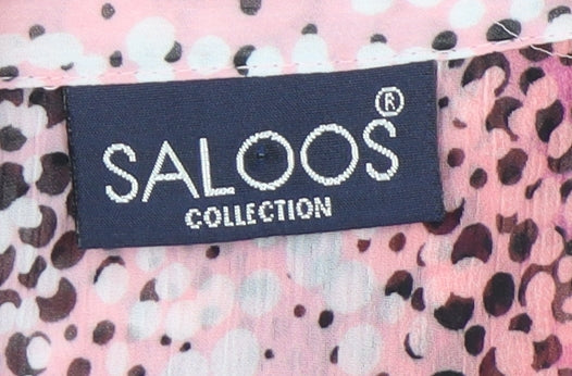 Saloos Women's Pink Animal Print Blouse Size 14