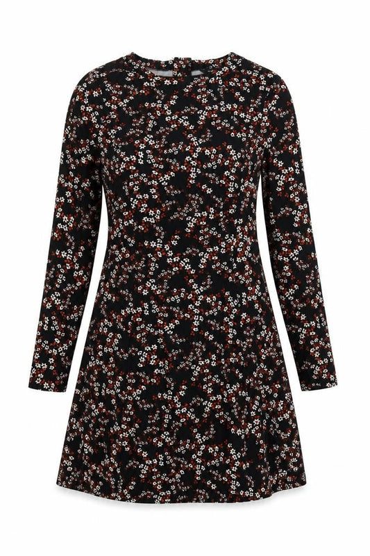 New Look Women's Black Floral Dress Size 14