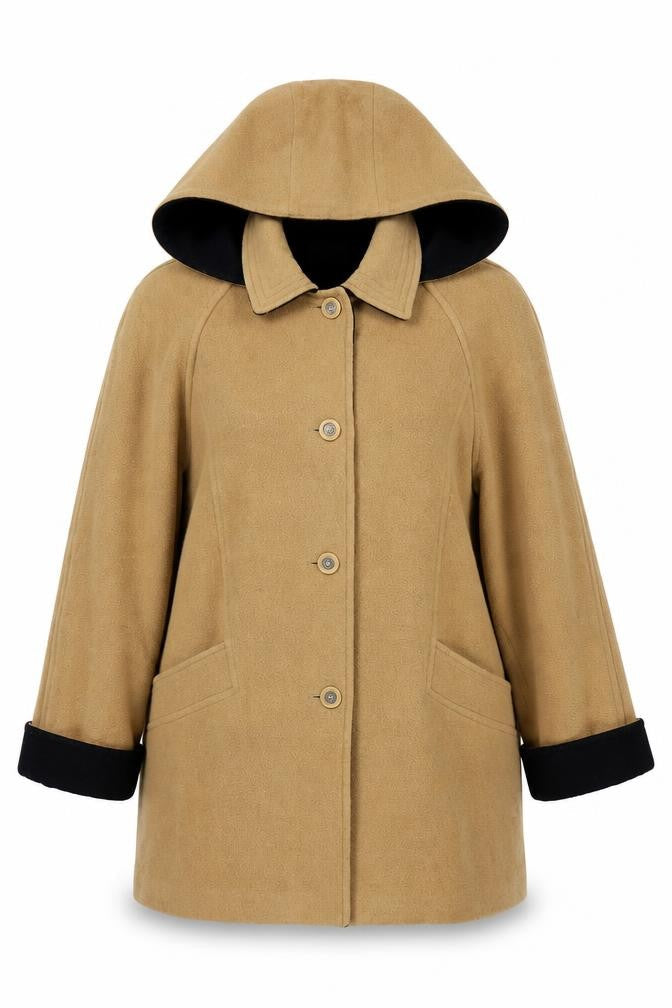 Astraka Women's Beige Hooded Overcoat Size 16