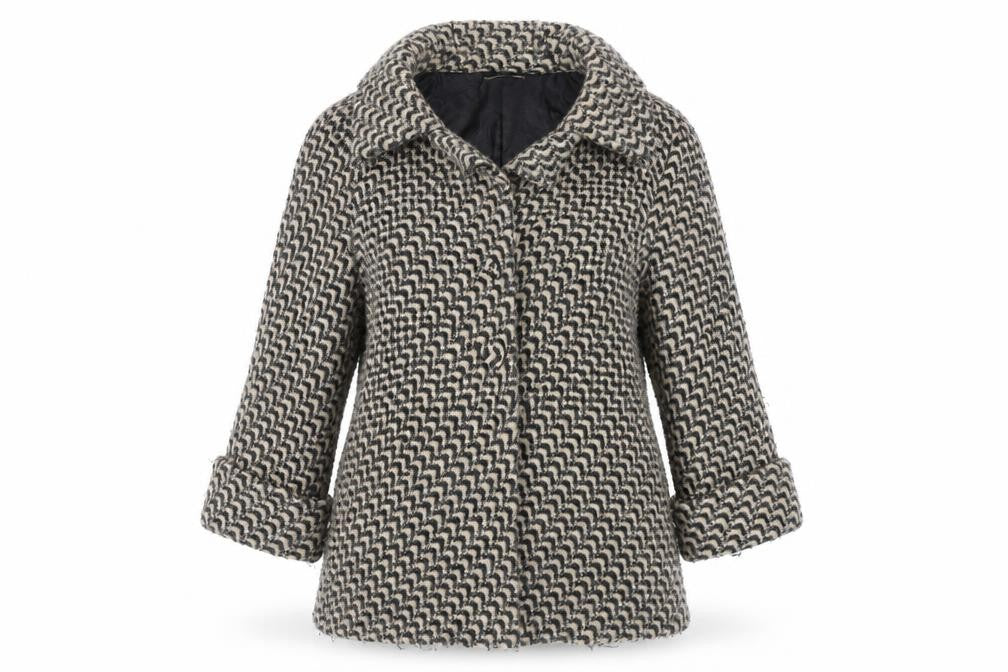 Darling Women's Multicoloured Tweed Coat, Size M, Button Accents