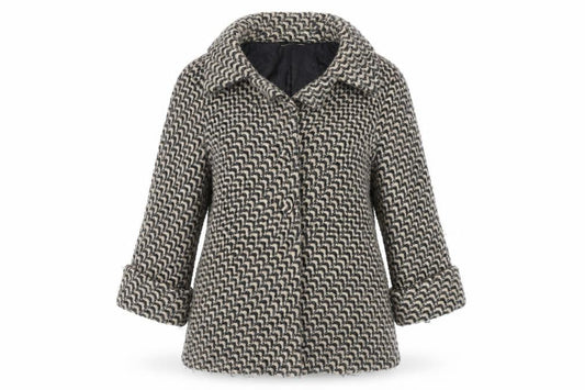 Darling Women's Multicoloured Tweed Coat, Size M, Button Accents