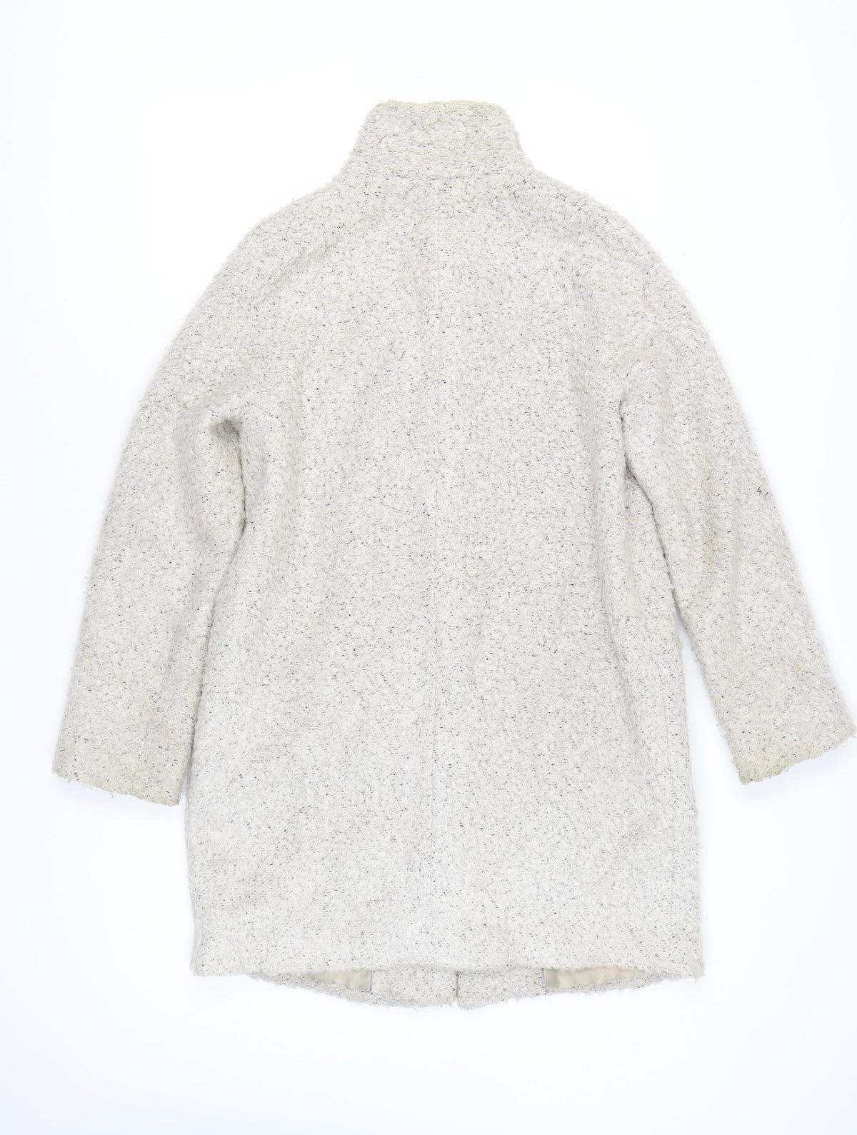 Betty Jackson Black Women's Ivory Wool Mid-Length Coat