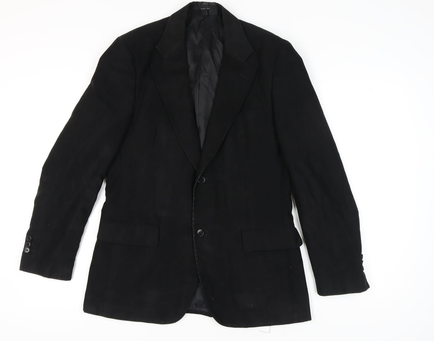Zara Man Black Blazer Size UK 40 Single-Breasted