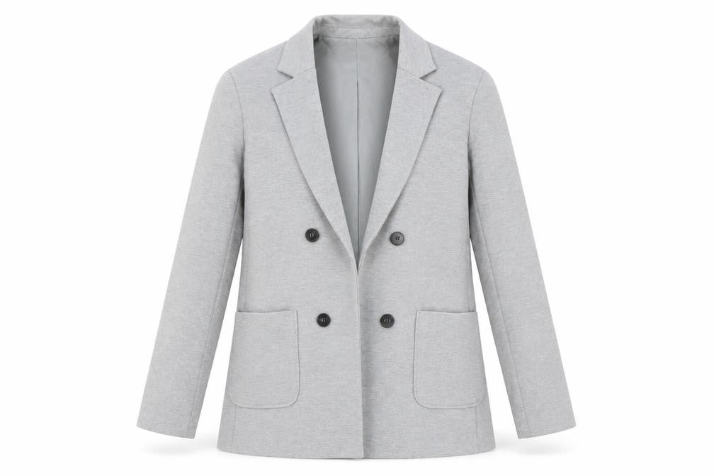 Dorothy Perkins Women's Grey Blazer, Size 8, Double-Breasted