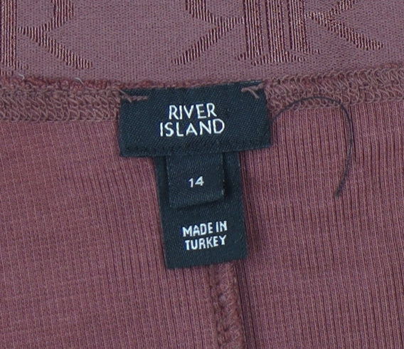 River Island Women's Brown Basic Top Size 14