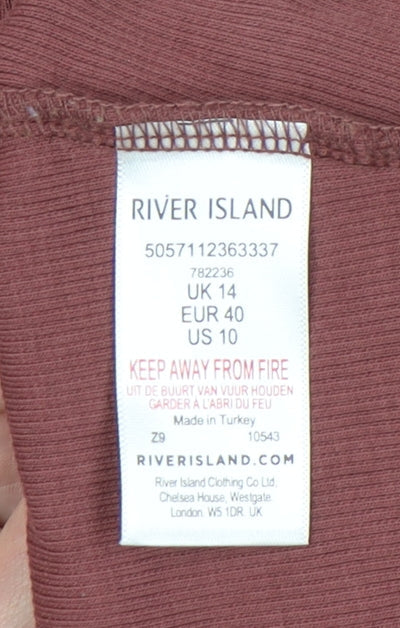 River Island Women's Brown Basic Top Size 14