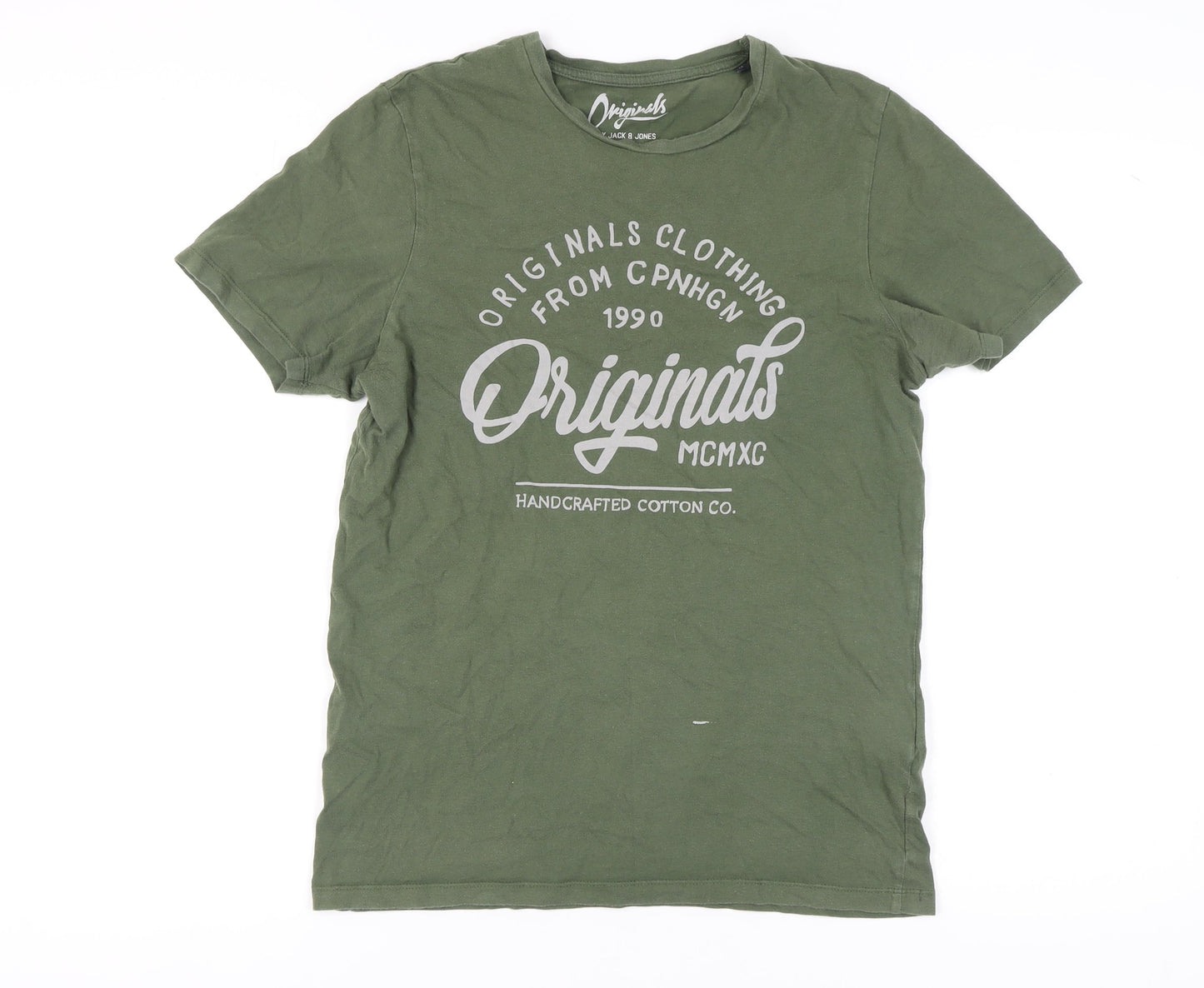 Jack & Jones Green Men's M Graphic Crew Neck T-Shirt
