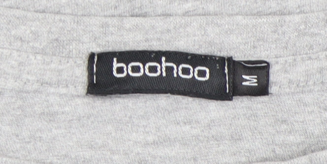 boohoo Men's Grey Graphic T-Shirt M