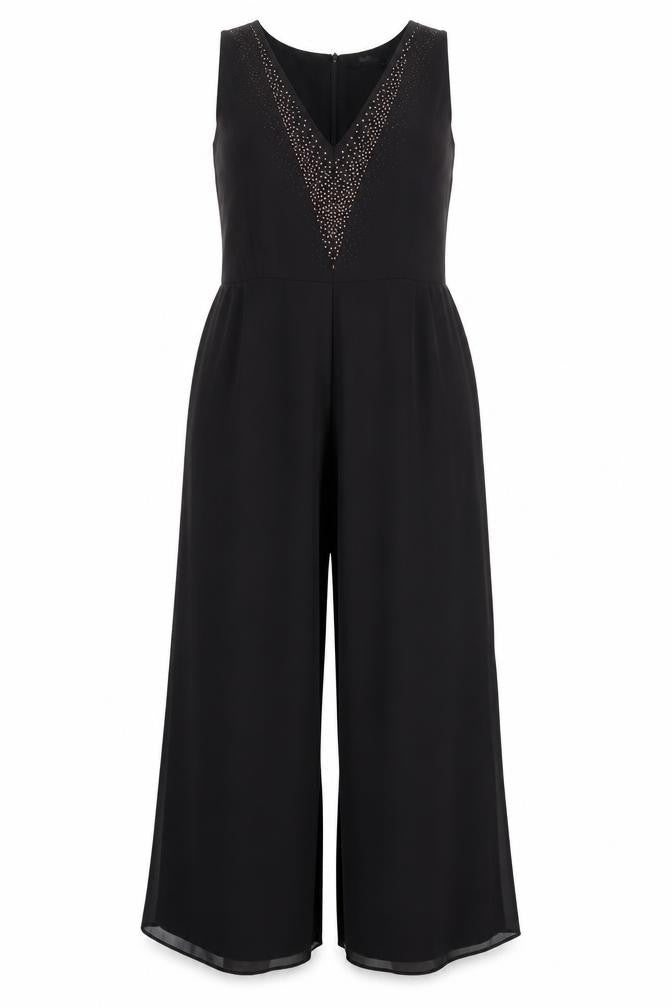 Wallis Women's Black Sleeveless Studded Jumpsuit