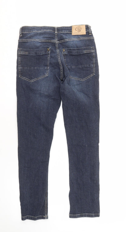 Crosshatch Men's Blue Slim Fit Distressed Jeans 30W 30L