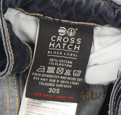 Crosshatch Men's Blue Slim Fit Distressed Jeans 30W 30L