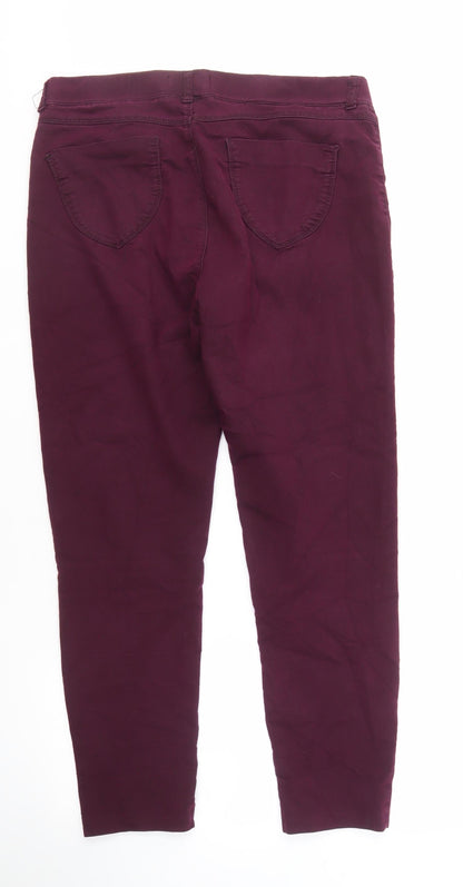 Back view of Dorothy Perkins Women’s Purple Skinny Jeans, UK 16