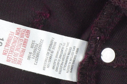 Close-up detail of Dorothy Perkins Women’s Purple Skinny Jeans, UK 16
