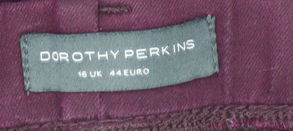 Brand and care label for Dorothy Perkins Women’s Purple Skinny Jeans, UK 16
