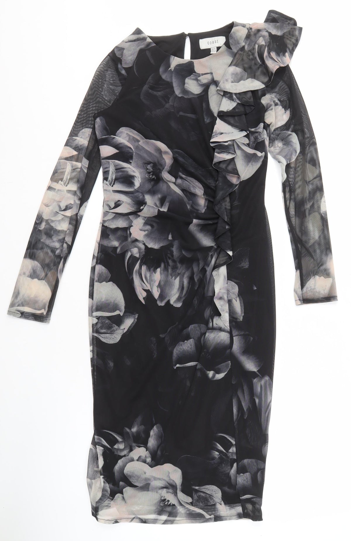 Coast Women's Black Floral Midi Bodycon Dress