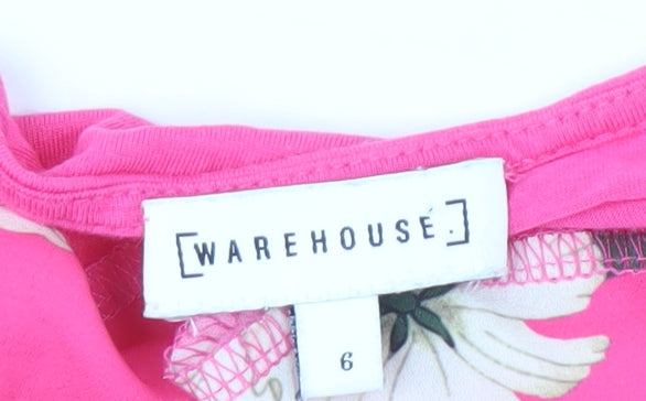 Warehouse Women's Pink Floral Camisole Size 6