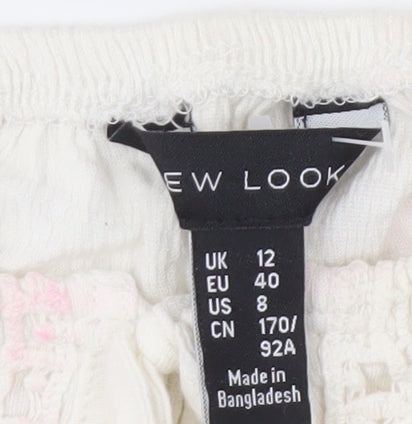 New Look Women's Ivory Cropped Off-Shoulder Blouse Size 12