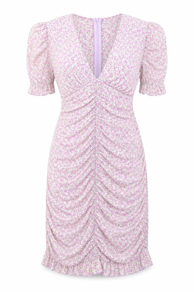 SBETRO Women's Floral Puff Sleeve Sheath Dress S