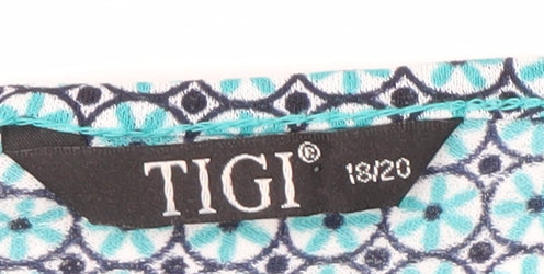 TIGI Women's Geometric T-Shirt, Size 18, Multicoloured