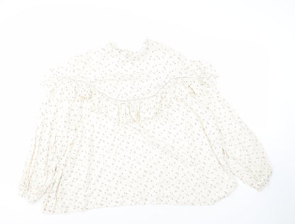 Back view of Savannah Miller Women's White Floral Blouse, size 22