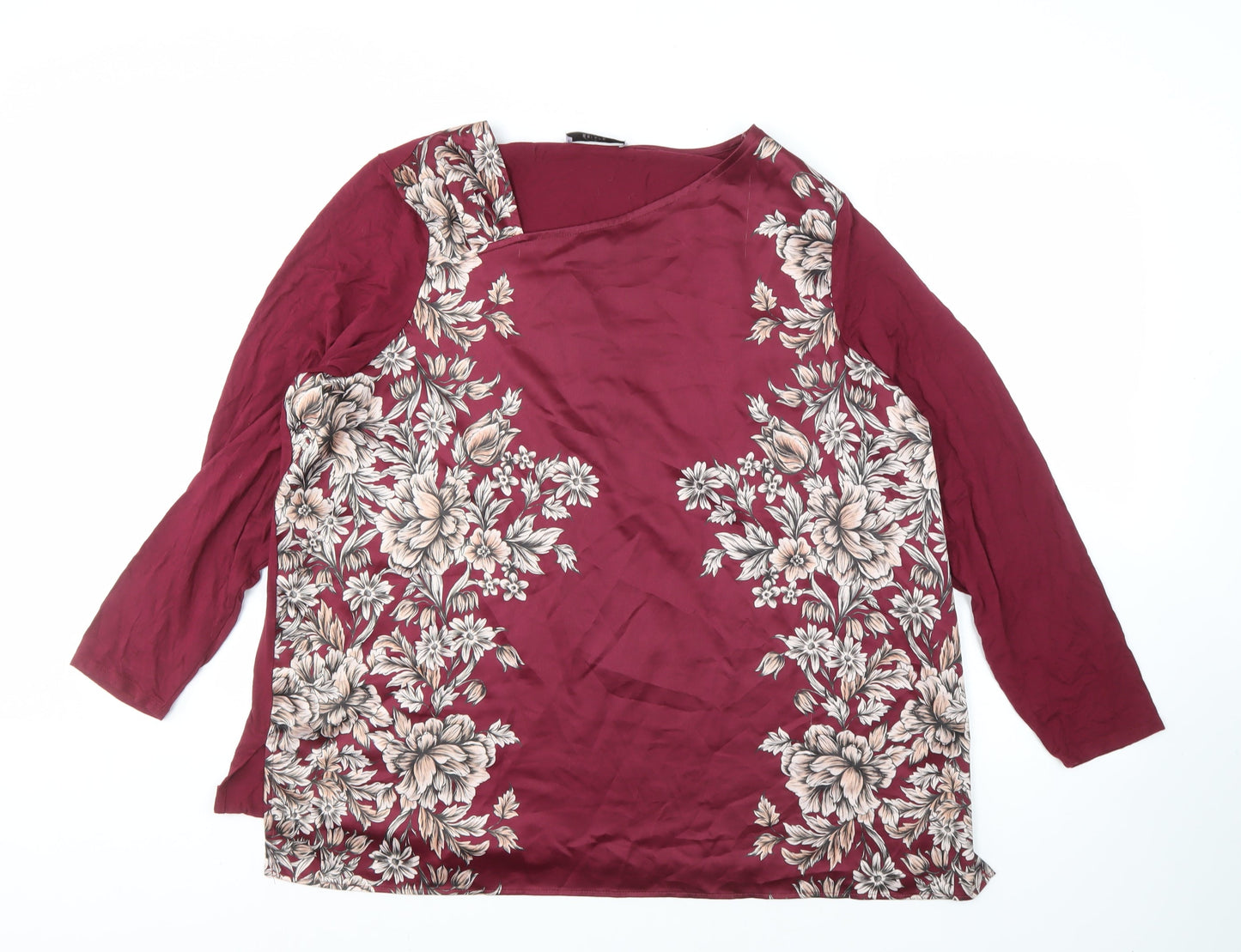 Marks & Spencer Women's Red Floral Blouse, Size 22