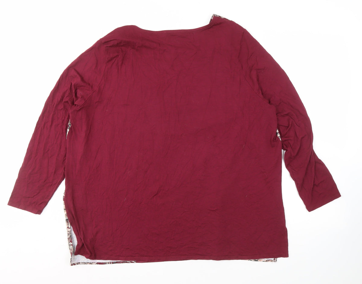 Marks & Spencer Women's Red Floral Blouse, Size 22