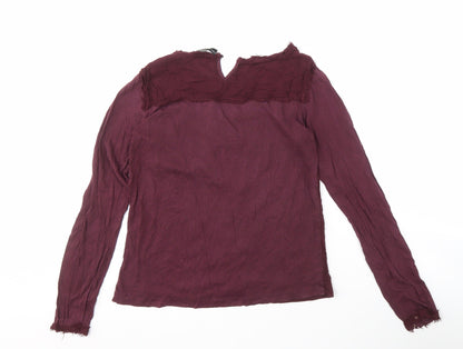 Zara Women's Purple Long Sleeve Top M