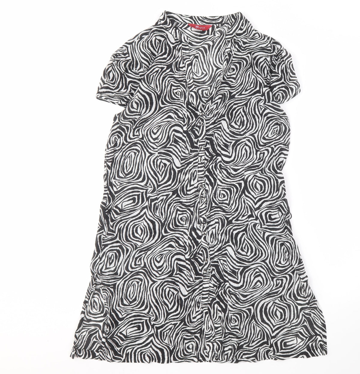 Monsoon Women's Black White Animal Print Dress Size 10