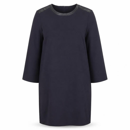Massimo Dutti Women's Black Shift Dress, Size 8, Long Sleeve