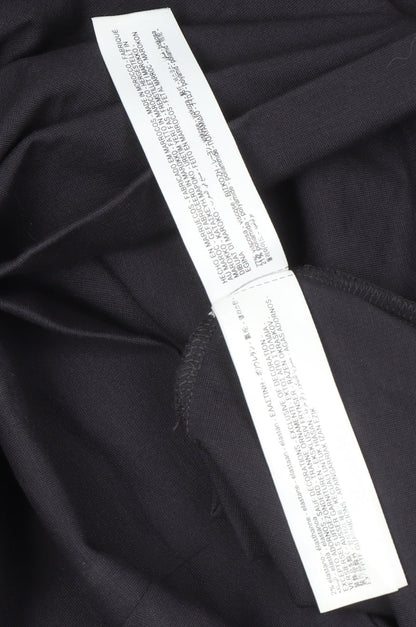 Close-up detail of Massimo Dutti Women's Black Shift Dress, size 8, Long Sleeve