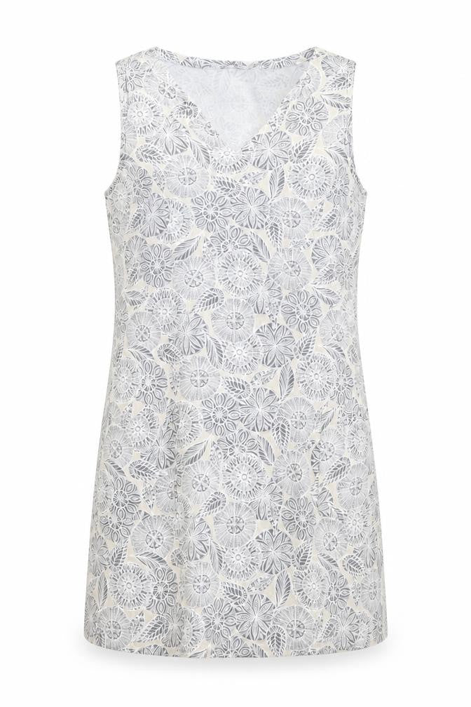 Maine New England Women's Grey Floral Shift Dress Size 14