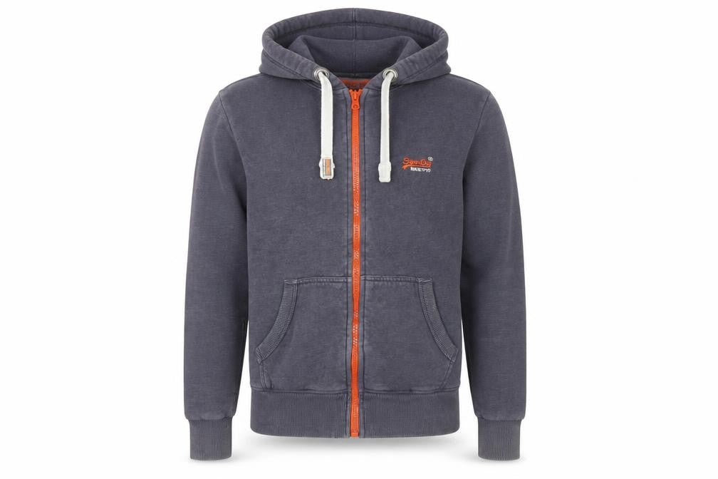 Superdry Men’s Grey Full Zip Hoodie S Regular Fit