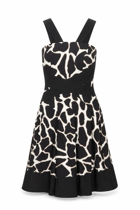Karen Millen Women's Black Animal Print Dress Size 12